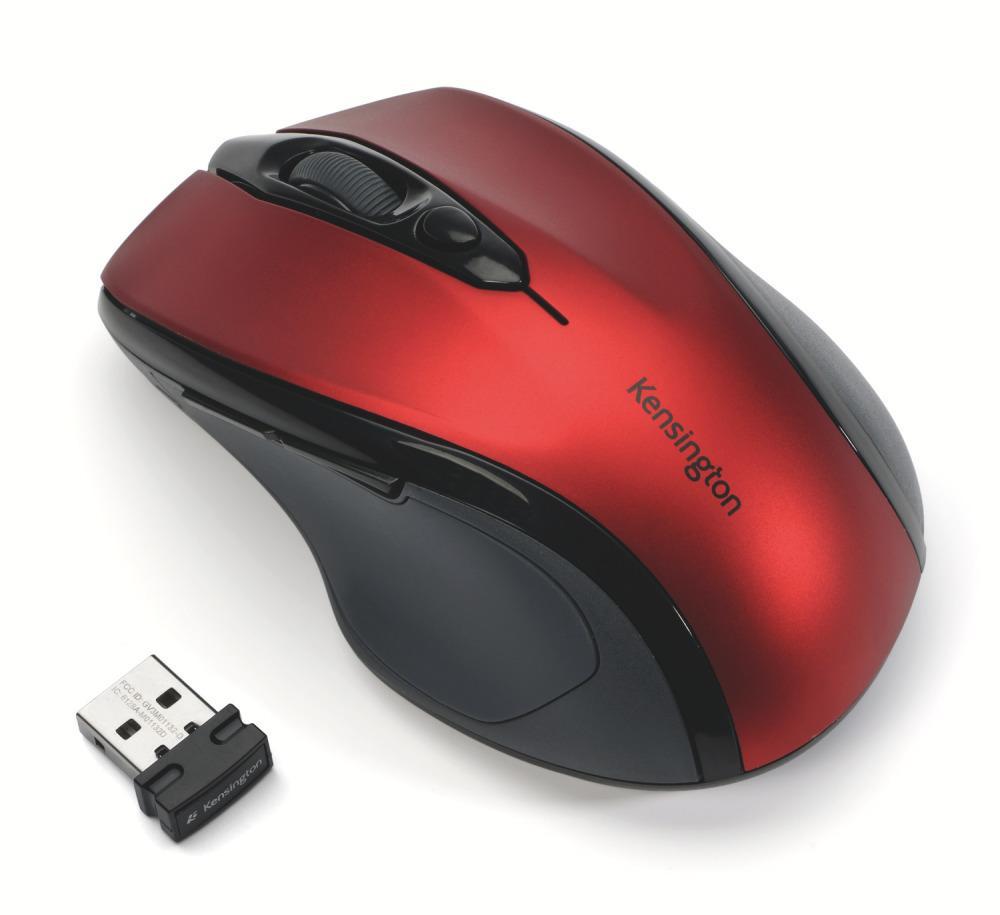 Kensington bezdrátová počítačová myš střední velikosti Pro Fit červená