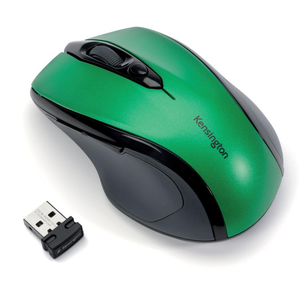 Kensington bezdrátová počítačová myš střední velikosti Pro Fit zelená