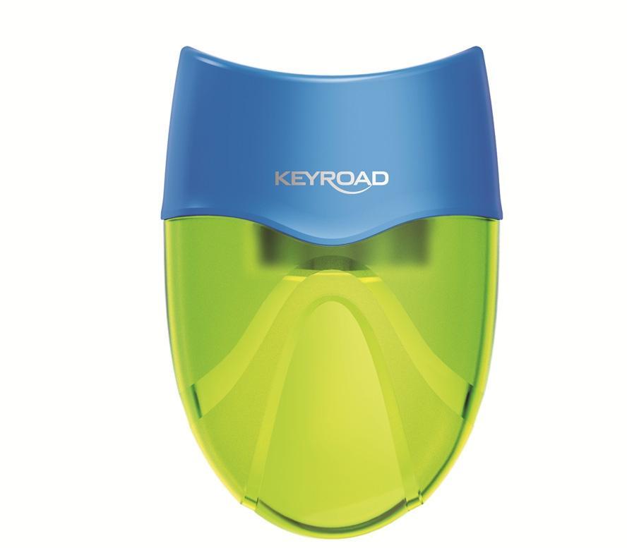 Keyroad ořezávátko plast 2 otvory Mellow plast 2 otvory + zásobník Robby duo, zelené