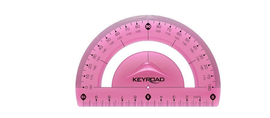 Keyroad úhloměr 10 cm, ohebný, růžové