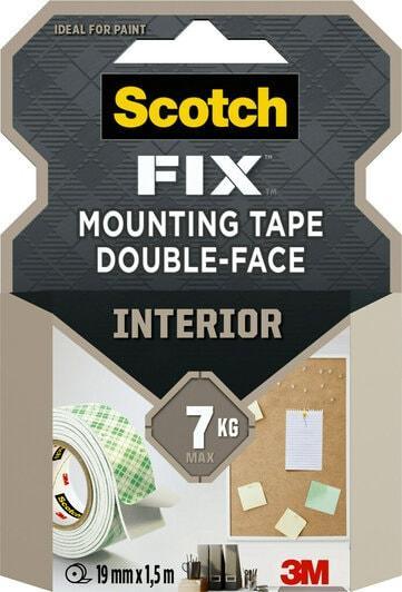 Scotch oboustranná montážní páska do interiéru, 19 mm x 1,5 m