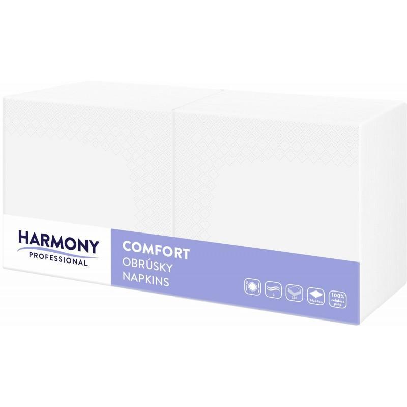 Harmony ubrousky Professional Gastro bílé 24 x 24, 2-vrstvé / 250 ks