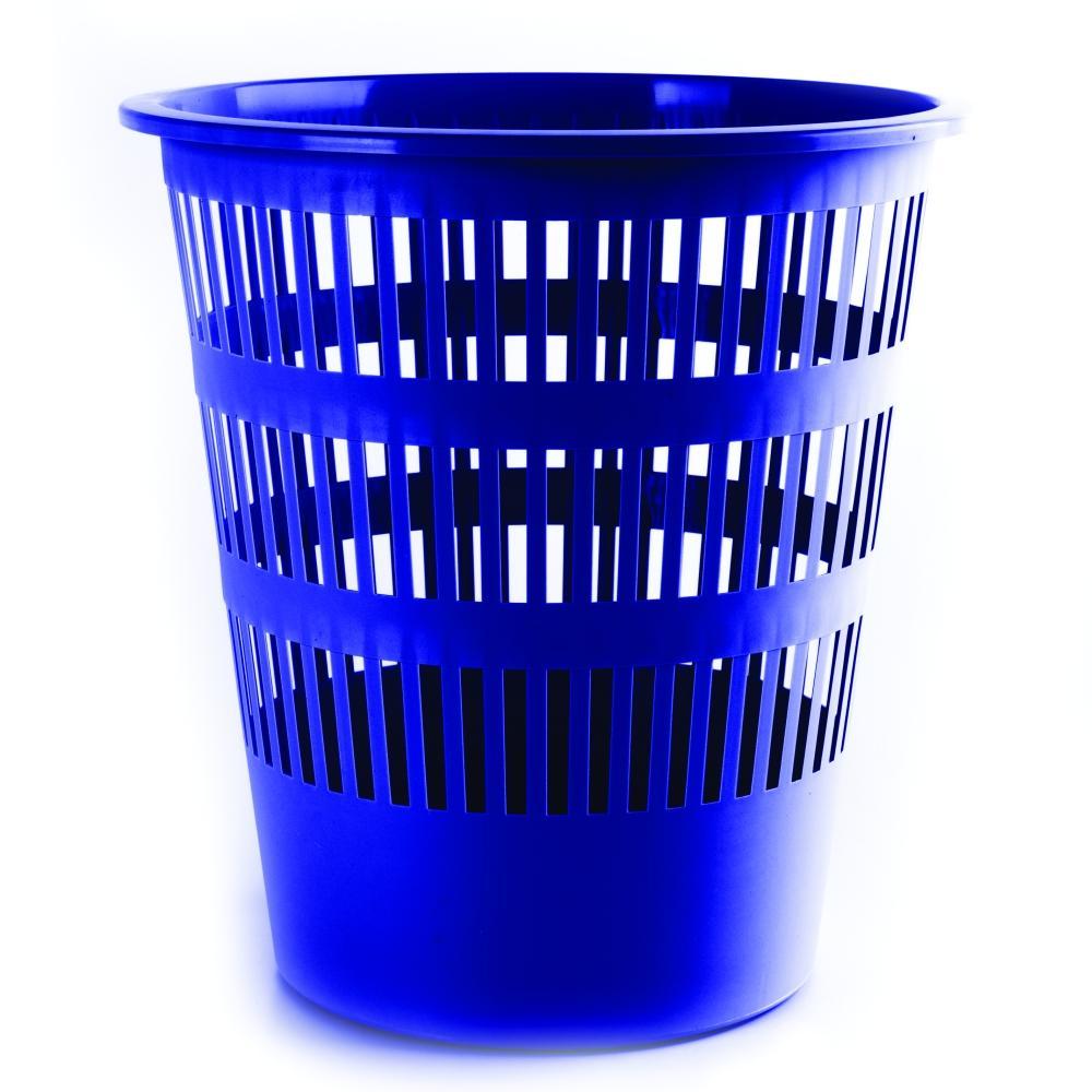 Koš odpadkový děrovaný modrý