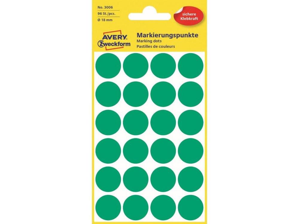 Zweckform etikety průměr 18 mm/96 ks, zelené