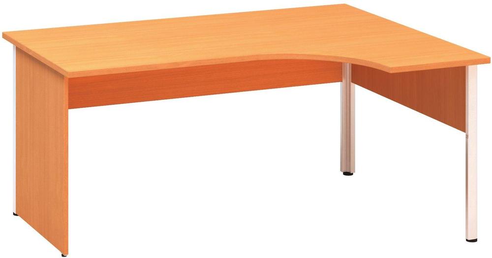 Kancelářský psací stůl ALFA 100 ergo, pravý, 1600 mm, buk bavaria