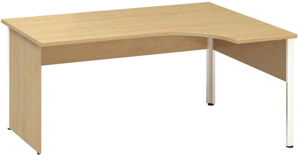 Kancelářský psací stůl ALFA 100 ergo, pravý, 1600 mm, divoká hruška