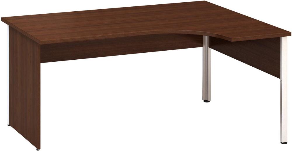 Kancelářský psací stůl ALFA 100 ergo, pravý, 1600 mm, ořech