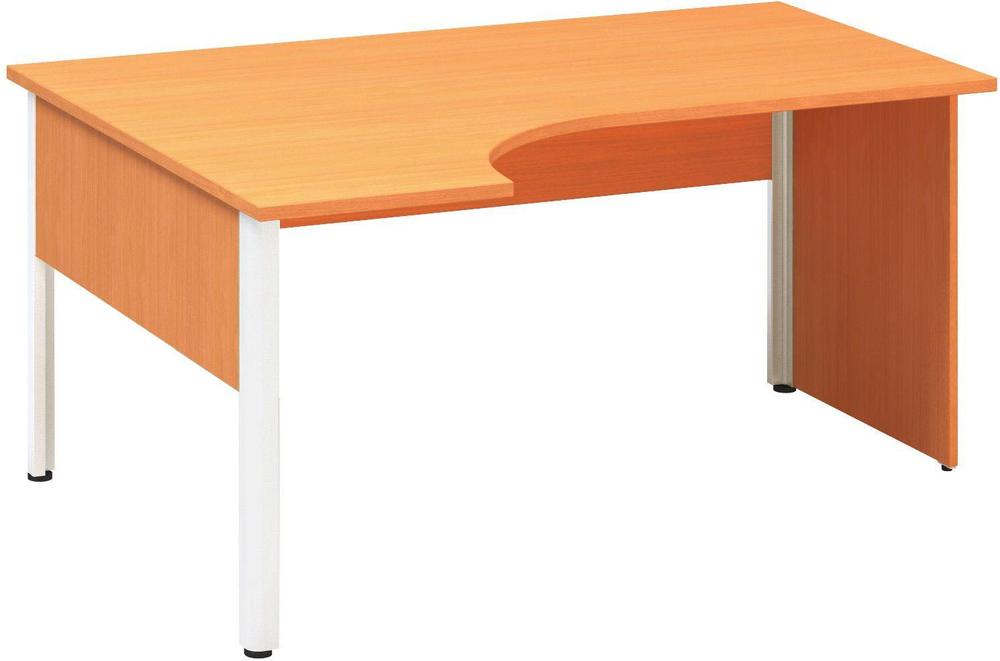 Kancelářský psací stůl ALFA 100 ergo, levý, 1600 mm, buk bavaria