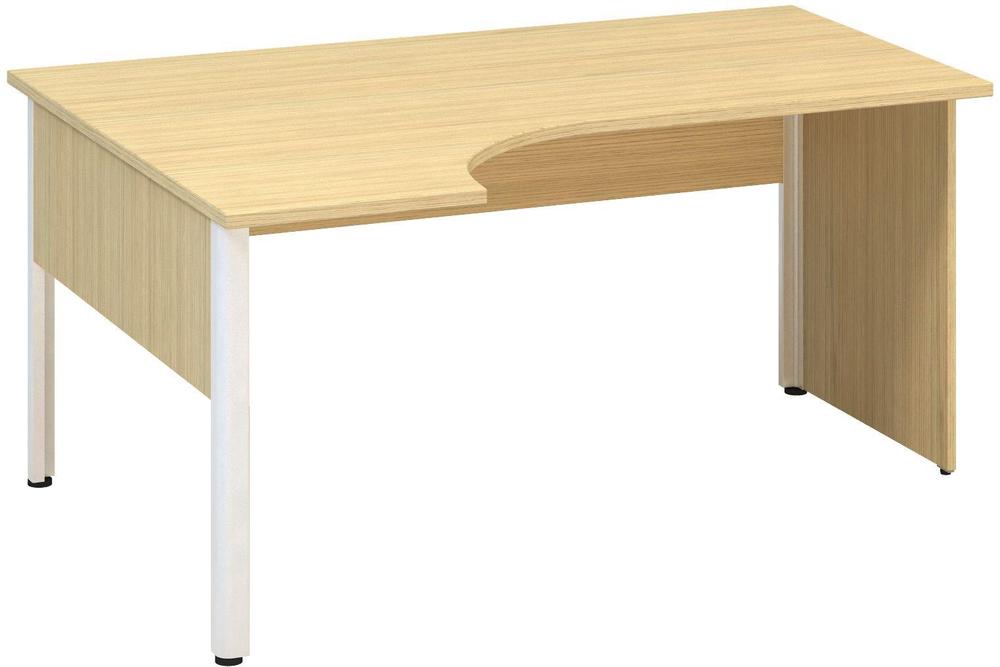 Kancelářský psací stůl ALFA 100 ergo, levý, 1600 mm, dub vicenza