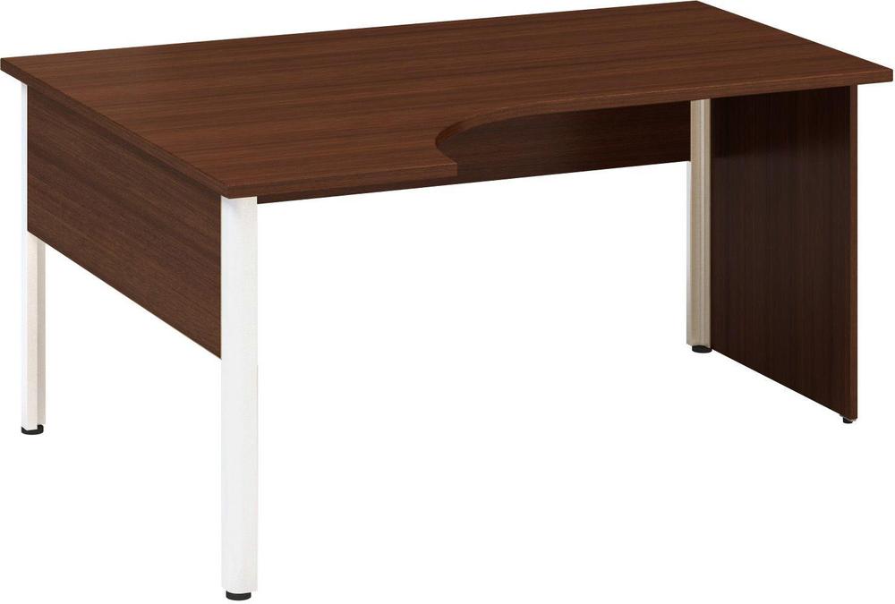 Kancelářský psací stůl ALFA 100 ergo, levý, 1600 mm, ořech