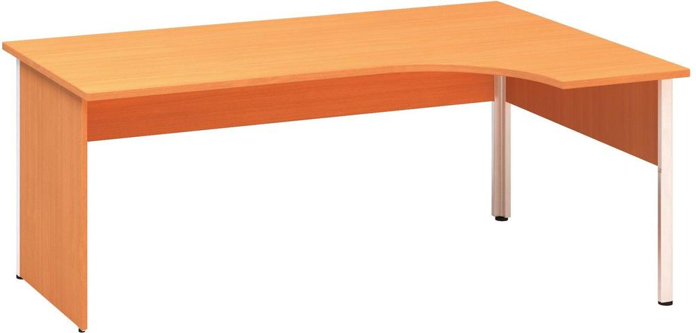 Kancelářský psací stůl ALFA 100 ergo, pravý, 1800 mm, buk bavaria