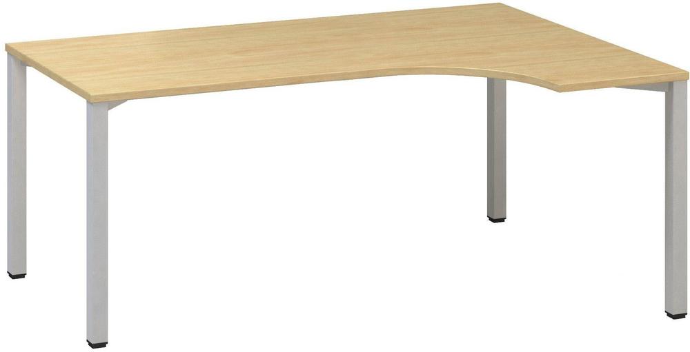 Kancelářský psací stůl ALFA 200 ergo, pravý, 1800 mm, divoká hruška / šedá