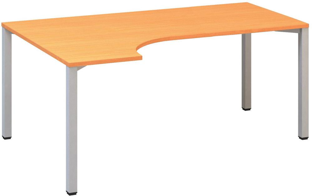 Kancelářský psací stůl ALFA 200 ergo, levý, 1800 mm, buk bavaria / šedá