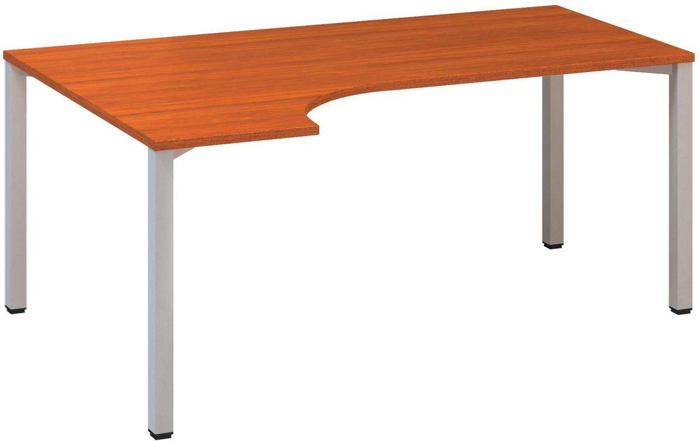 Kancelářský psací stůl ALFA 200 ergo, levý, 1800 mm, třešeň / šedá