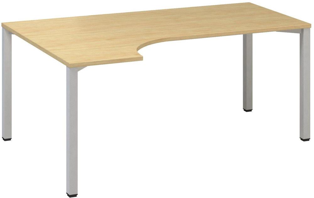 Kancelářský psací stůl ALFA 200 ergo, levý, 1800 mm, divoká hruška / šedá