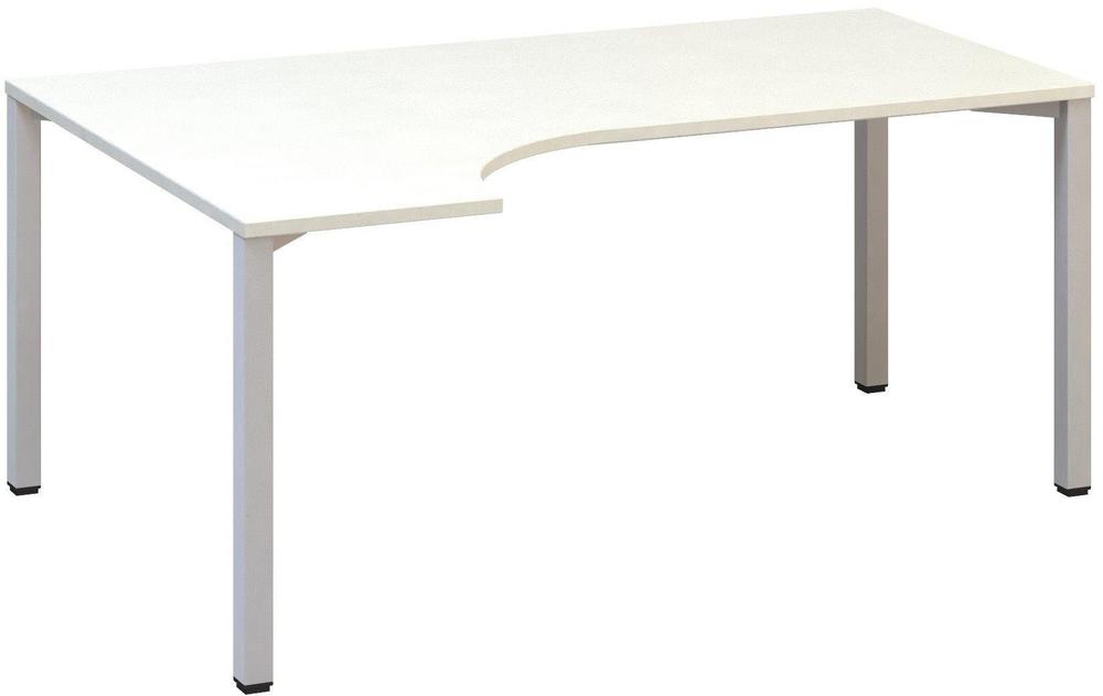 Kancelářský psací stůl ALFA 200 ergo, levý, 1800 mm, bílá / šedá