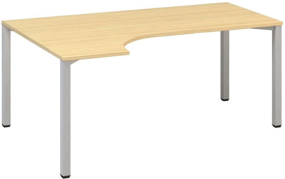 Kancelářský psací stůl ALFA 200 ergo, levý, 1800 mm, dub vicenza / šedá