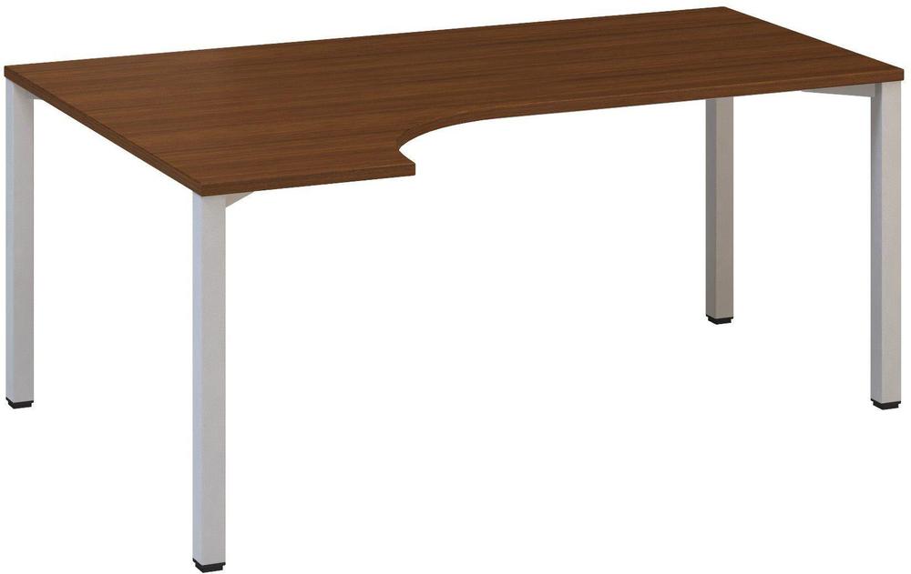 Kancelářský psací stůl ALFA 200 ergo, levý, 1800 mm, ořech / šedá