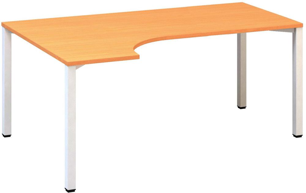 Kancelářský psací stůl ALFA 200 ergo, levý, 1800 mm, buk bavaria / bílá
