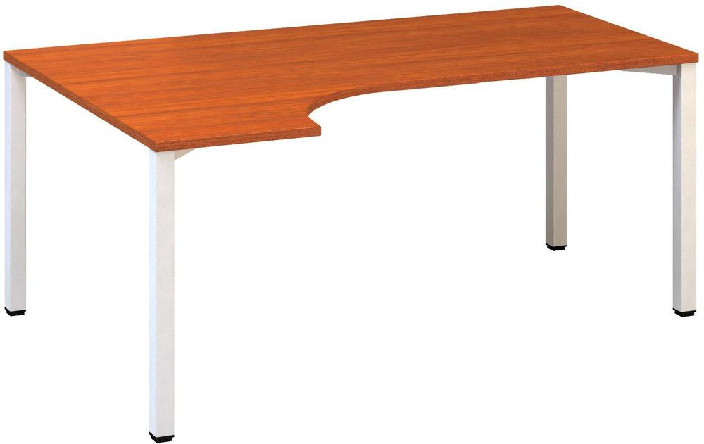 Kancelářský psací stůl ALFA 200 ergo, levý, 1800 mm, třešeň / bílá