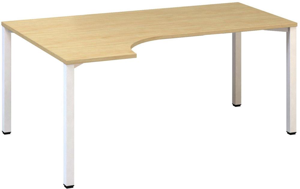 Kancelářský psací stůl ALFA 200 ergo, levý, 1800 mm, divoká hruška / bílá
