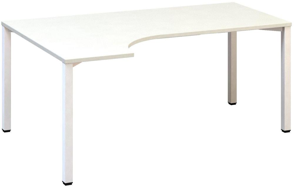 Kancelářský psací stůl ALFA 200 ergo, levý, 1800 mm, bílá / bílá