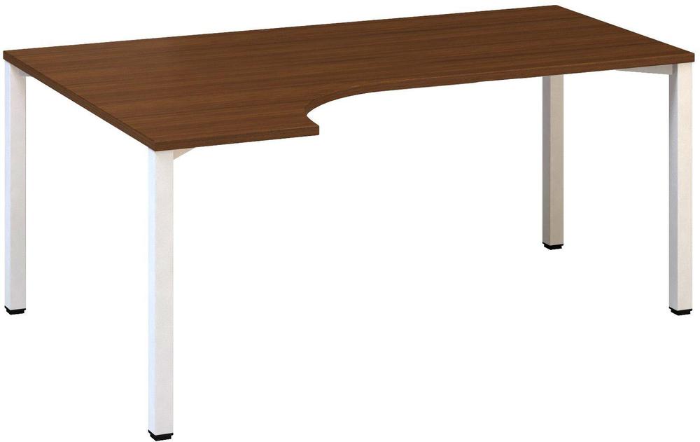 Kancelářský psací stůl ALFA 200 ergo, levý, 1800 mm, ořech / bílá