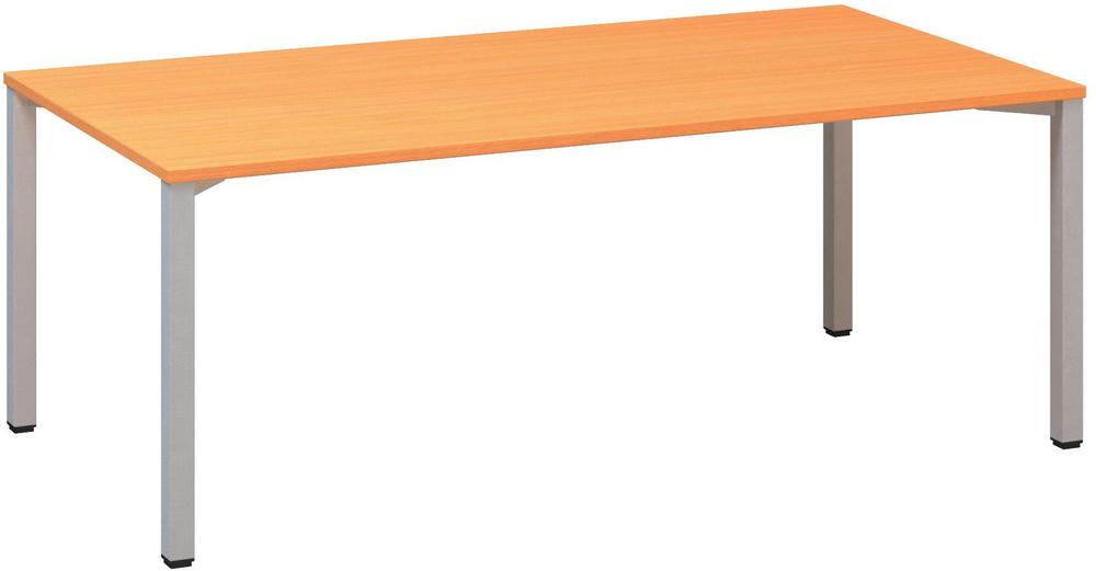 Jednací stůl ALFA 420 konferenční, 2000 x 1000 mm, buk bavaria / šedá
