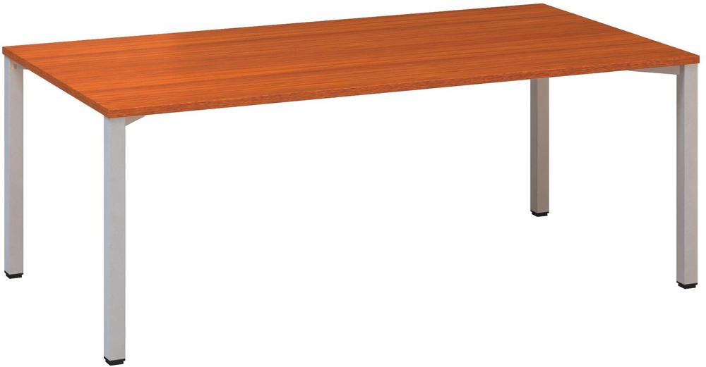 Jednací stůl ALFA 420 konferenční, 2000 x 1000 mm, třešeň / šedá