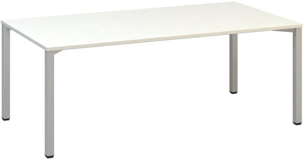 Jednací stůl ALFA 420 konferenční, 2000 x 1000 mm, bílá / šedá