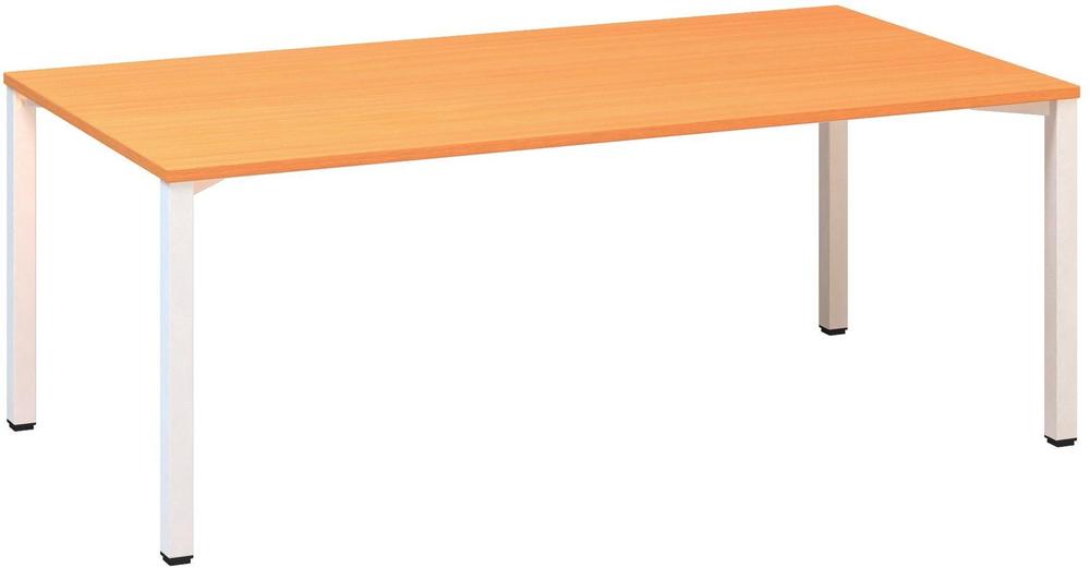 Jednací stůl ALFA 420 konferenční, 2000 x 1000 mm, buk bavaria / bílá