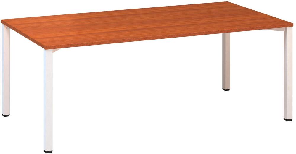 Jednací stůl ALFA 420 konferenční, 2000 x 1000 mm, třešeň / bílá