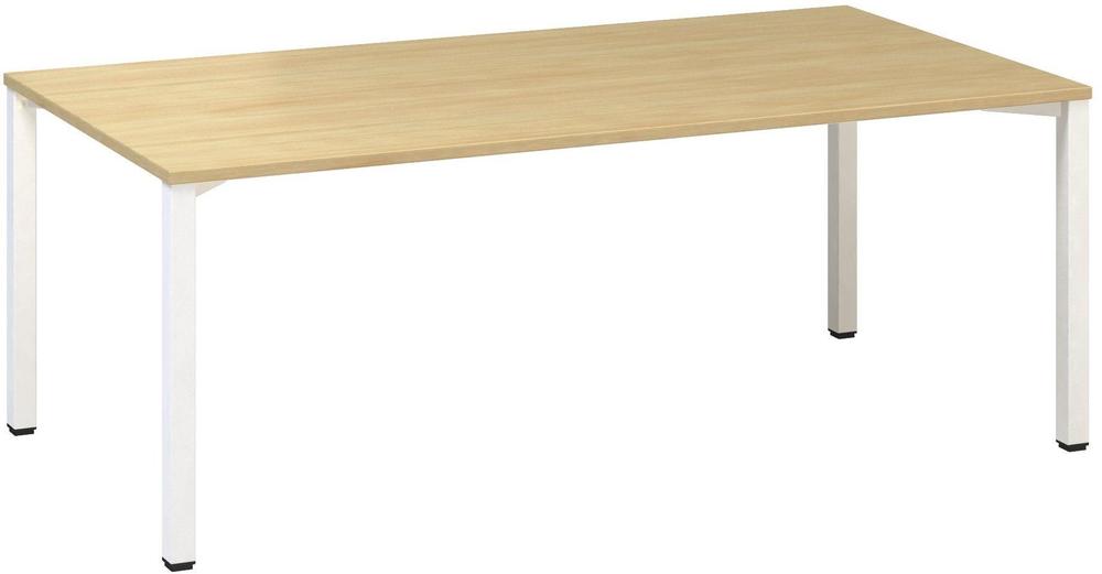 Jednací stůl ALFA 420 konferenční, 2000 x 1000 mm, divoká hruška / bílá