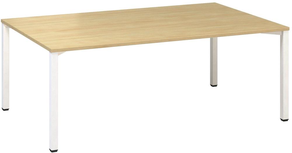 Jednací stůl ALFA 420 konferenční, 2000 x 1200 mm, divoká hruška / bílá