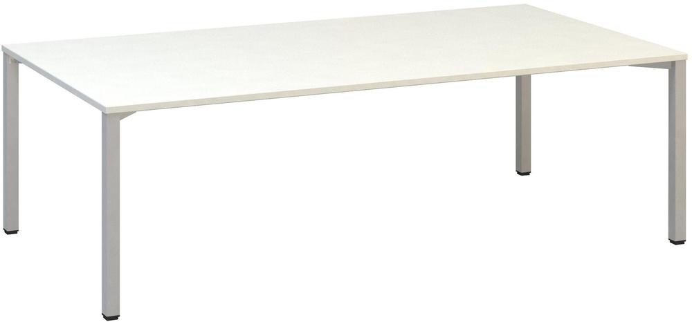 Jednací stůl ALFA 420 konferenční, 2400 x 1200 mm, bílá / šedá