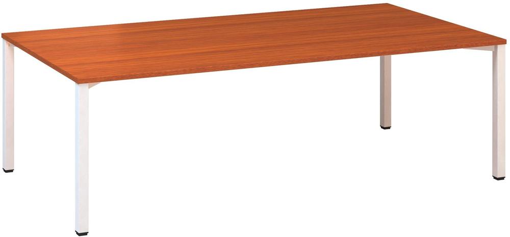 Jednací stůl ALFA 420 konferenční, 2400 x 1200 mm, třešeň / bílá