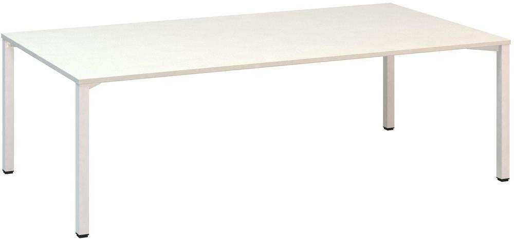Jednací stůl ALFA 420 konferenční, 2400 x 1200 mm, bílá / bílá