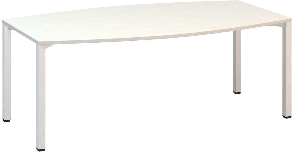 Jednací stůl ALFA 420 konferenční, barel, 2000 mm, bílá / bílá