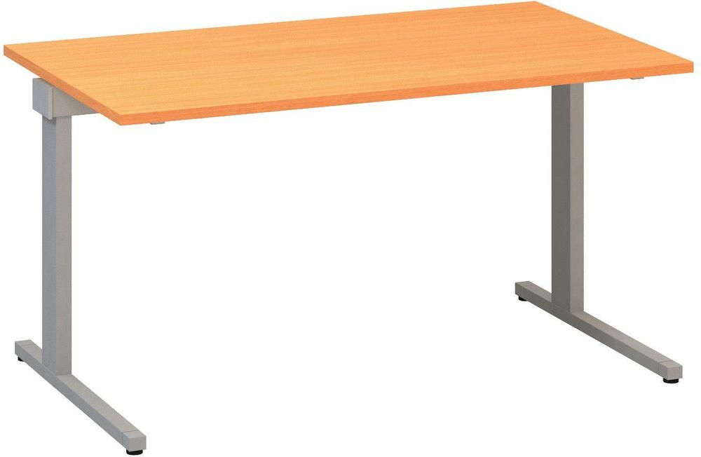 Kancelářský psací stůl ALFA 305 1400 mm, buk bavaria / šedá