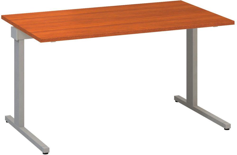 Kancelářský psací stůl ALFA 305 1400 mm, třešeň / šedá