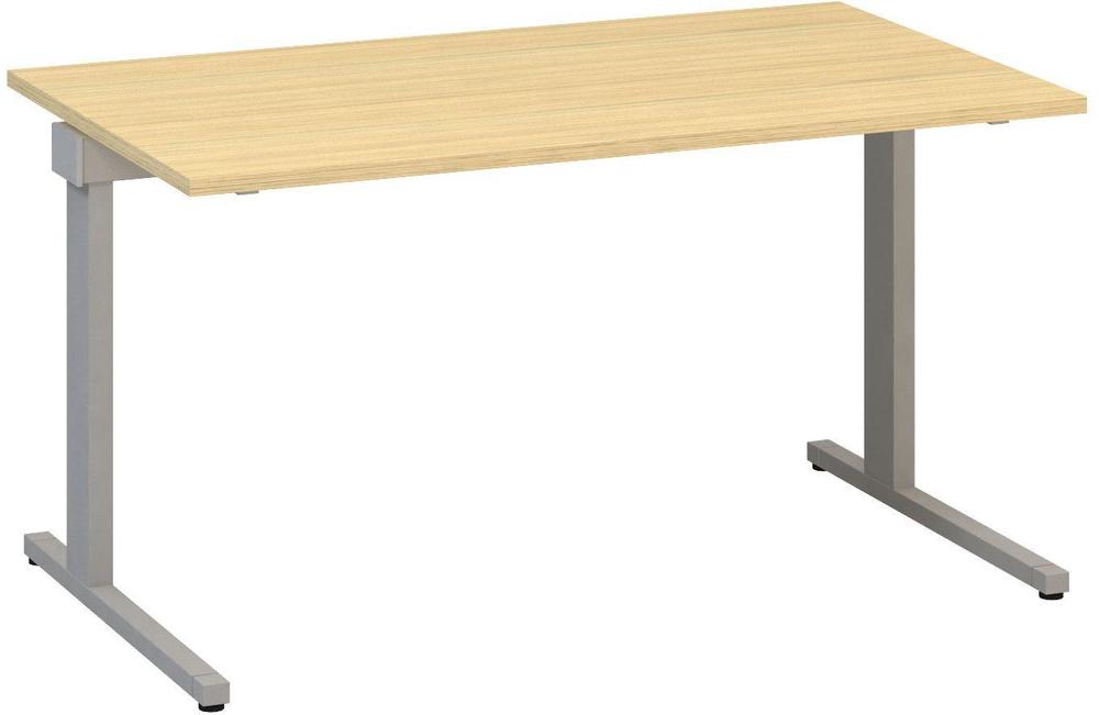Kancelářský psací stůl ALFA 305 1400 mm, dub vicenza / šedá