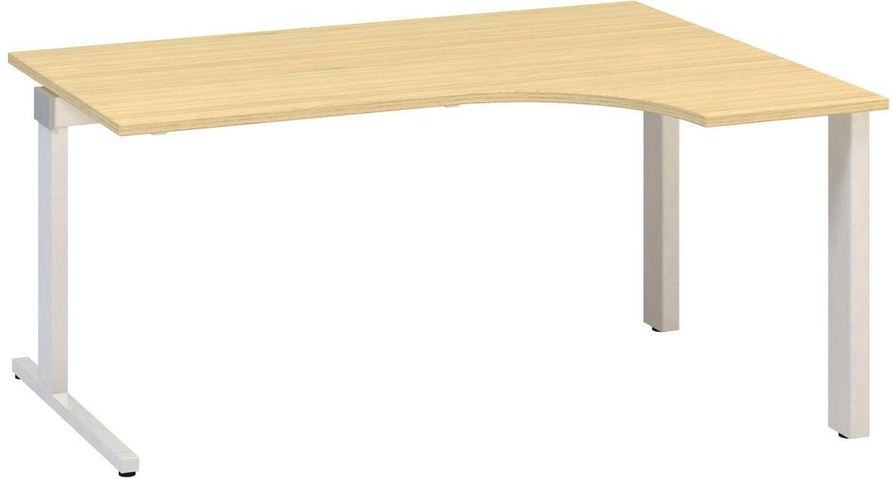 Kancelářský psací stůl ALFA 305 ergo, pravý, 1600 mm, dub vicenza / šedá