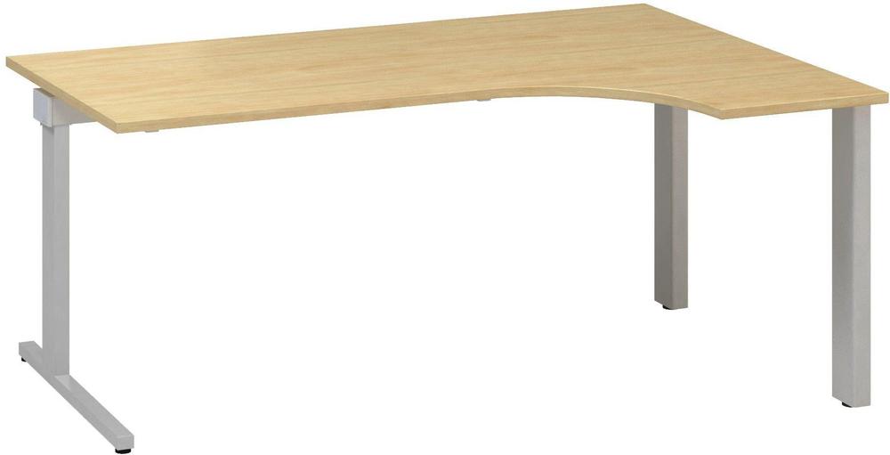 Kancelářský psací stůl ALFA 305 ergo, pravý, 1800 mm, divoká hruška / šedá