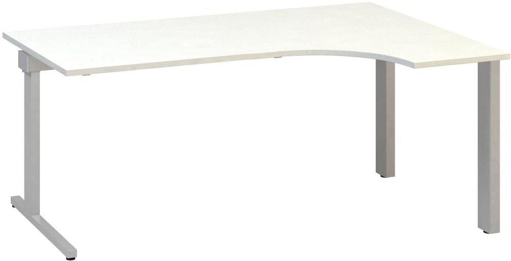 Kancelářský psací stůl ALFA 305 ergo, pravý, 1800 mm, bílá / šedá