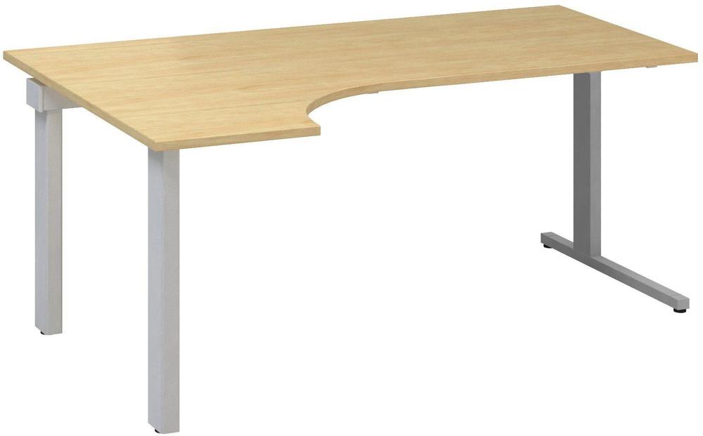 Kancelářský psací stůl ALFA 305 ergo, levý, 1800 mm, divoká hruška / šedá