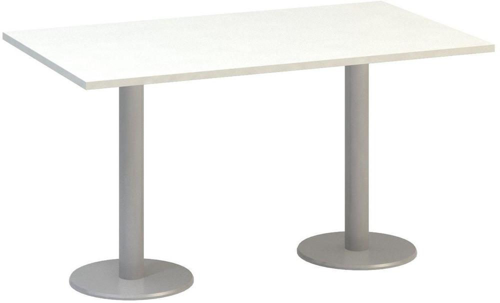 Jednací stůl ALFA 400 konferenční, 1400 mm, bílá / šedá