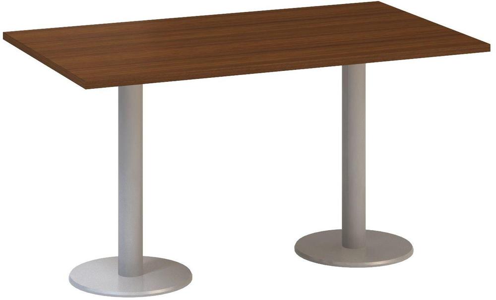 Jednací stůl ALFA 400 konferenční, 1400 mm, ořech / šedá