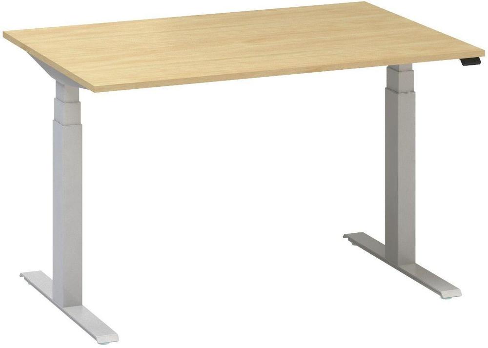 Kancelářský psací stůl ALFA UP výškově stavitelný, 1200 mm, divoká hruška / šedá