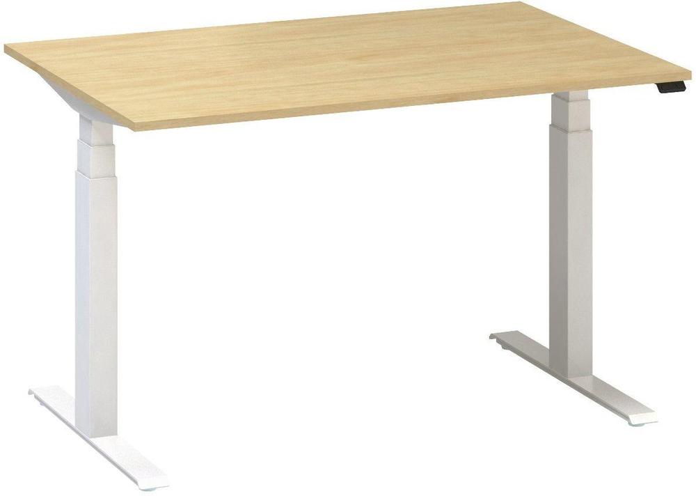 Kancelářský psací stůl ALFA UP výškově stavitelný, 1200 mm, divoká hruška / bílá