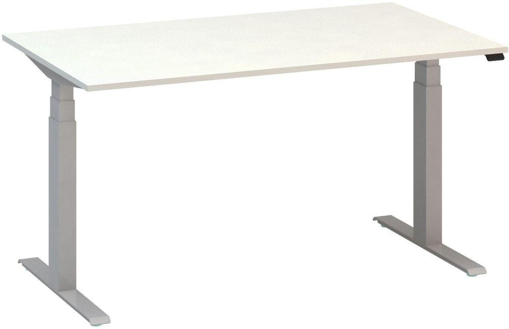 Kancelářský psací stůl ALFA UP výškově stavitelný, 1400 mm, bílá / šedá